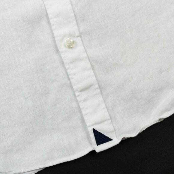 UNTUCKit Linen Shirt Men's Large Solid White Casual Summer Short Sleeve Calvano - Picture 6 of 13